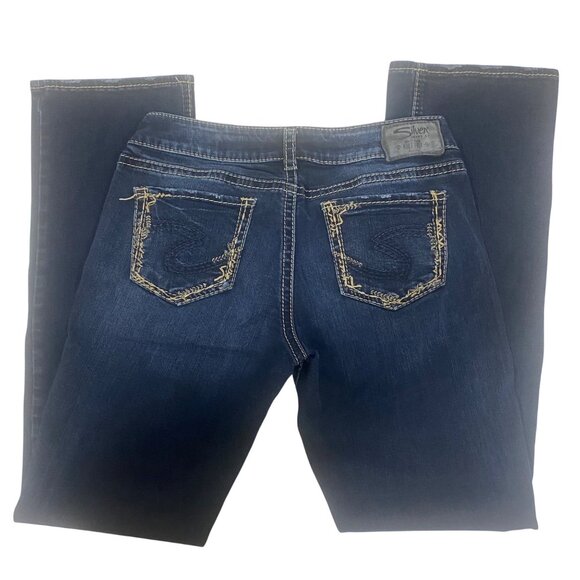 Silver Jeans Co. Elyse Bootcut Jeans Womens W28 L33 Dark Wash Fluid Denim Stretc - Picture 6 of 14